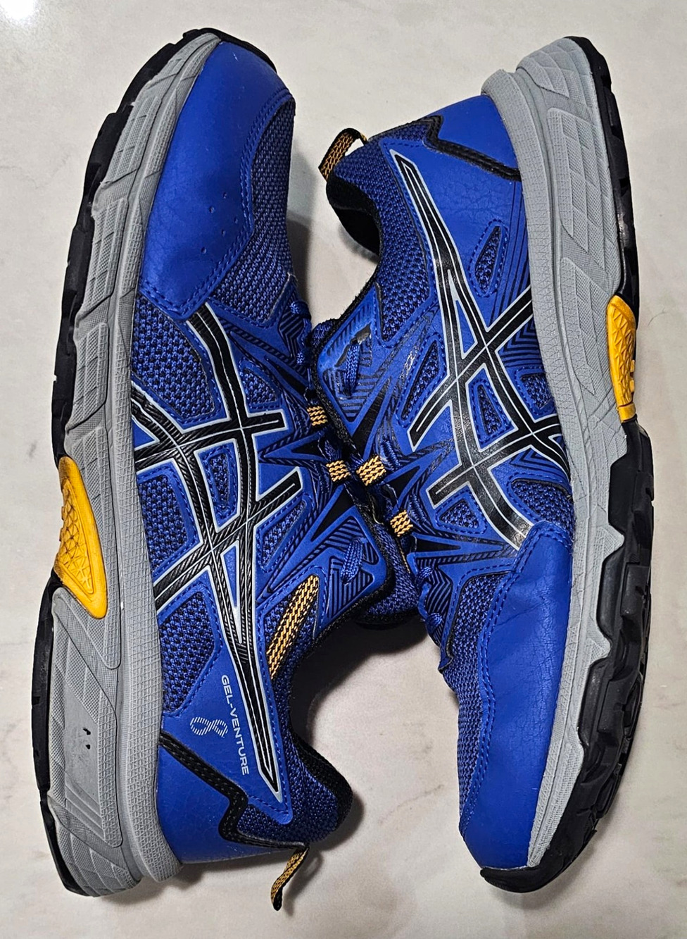 Asics Gel-Venture 9 Men's Trail Shoes Blue Gold Wide Sz 9.5